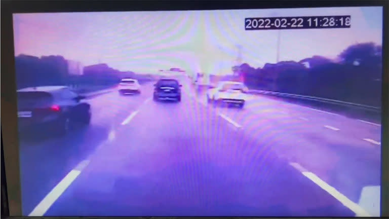 行車紀錄器影像也是有助釐清交通事故肇事原因的方式之一。(圖片來源/ 擷取自https://streamable.com/fe14if)