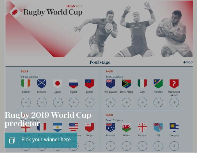 Rugby 2019 World Cup predictor