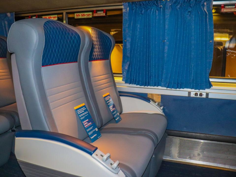 Inside the coach cabin of an Amtrak Superliner - Amtrak Upgraded Long Distance Trains 2021