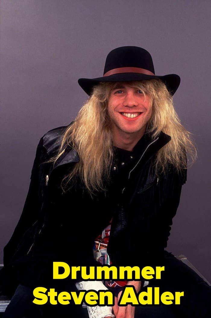 A promo shot of drummer Steven Adler circa 1987