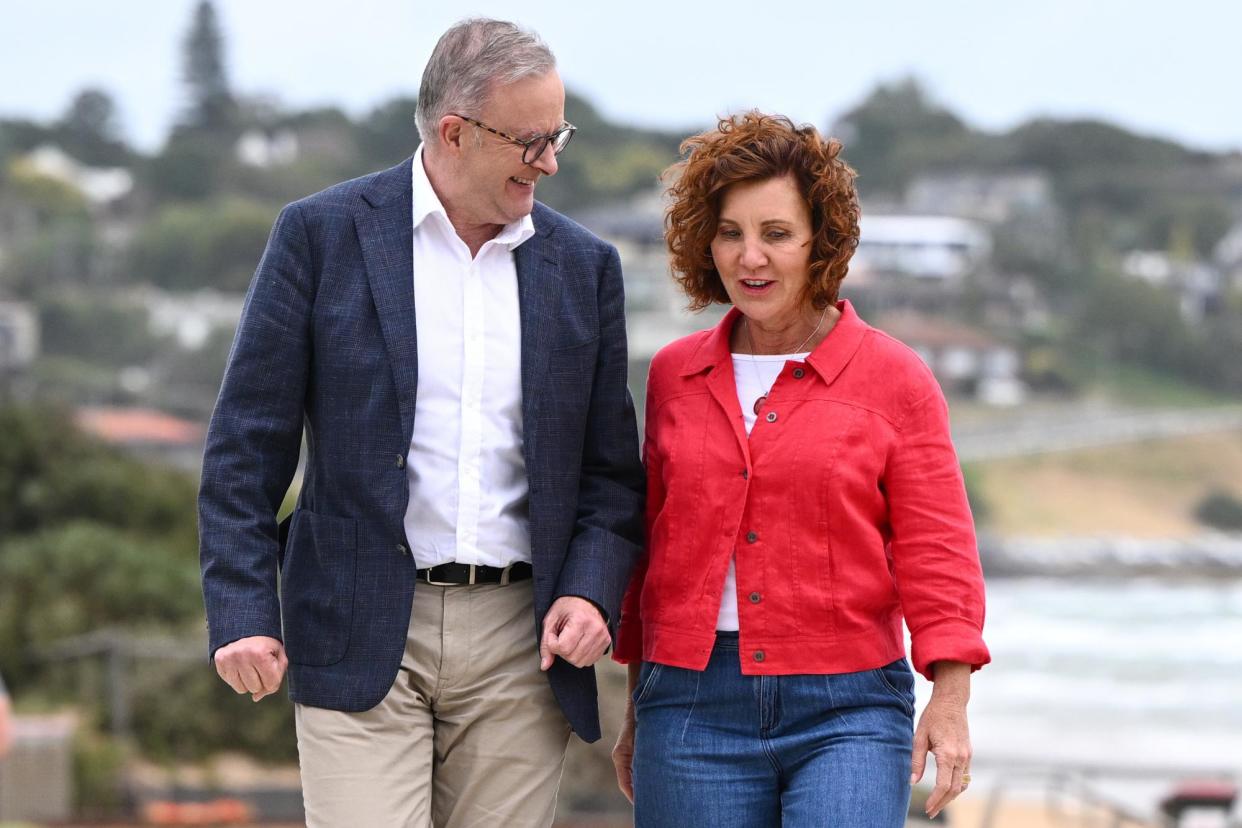 <span>Prime minister Anthony Albanese (left) and incoming Labor member for Dunkley Jodie Belyea. The prime minister lashed the negative tone of the opposition’s campaign in the byelection.</span><span>Photograph: Joel Carrett/AAP</span>