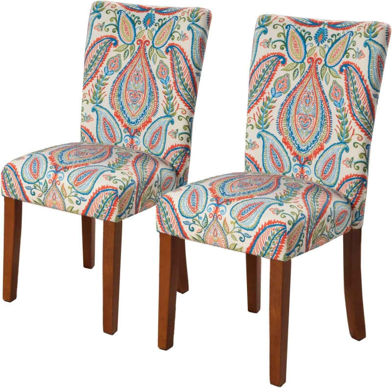 HomePop Parsons Classic Upholstered Accent Dining Chair, Set of 2