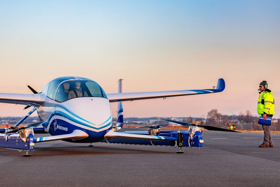 Boeing's prototype of an autonomous air taxi.