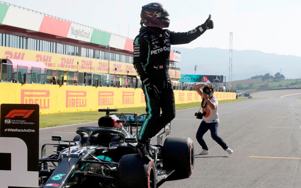 Lewis Hamilton - Lewis Hamilton secures inaugural Tuscany Grand Prix pole position as Mercedes continue to dominate - GETTY IMAGES