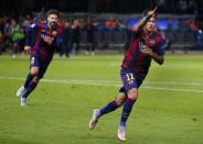 Neymar celebrates scoring the third goal for Barcelona. Reuters / Michael Dalder