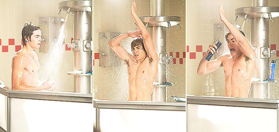 <p>This is Zac showering, in a deleted <em>High School Musical 3</em> scene.</p>