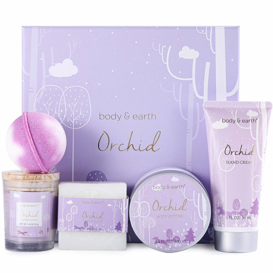 body & earth orchid bath set, best Valentine's Day gifts