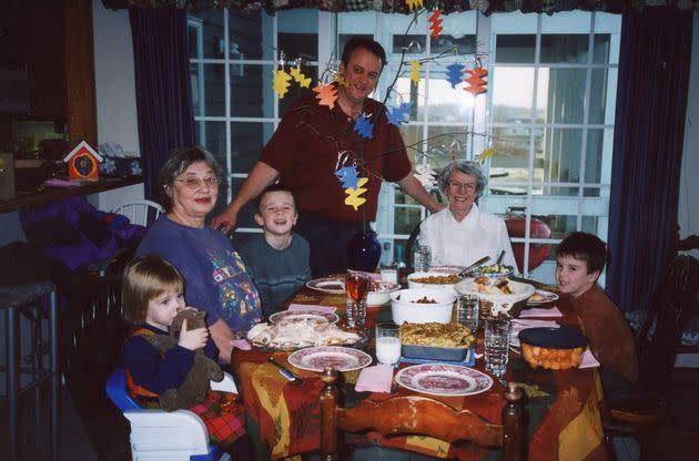 The author’s family at home, Thanksgiving 2002