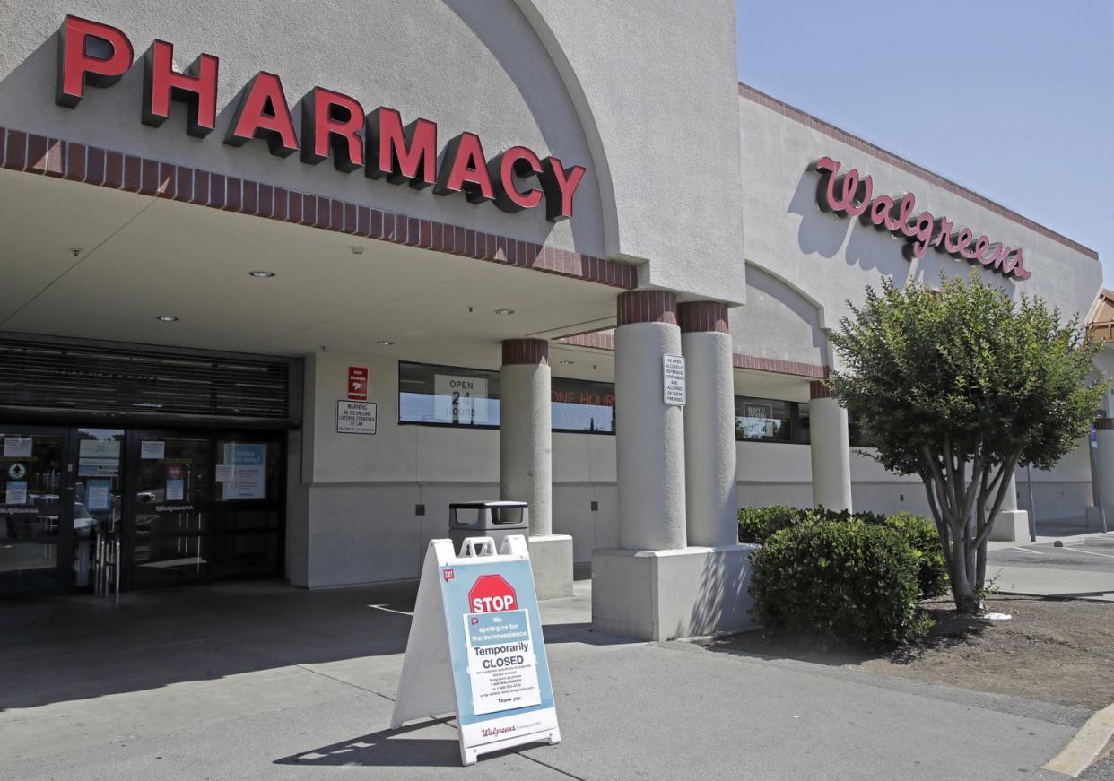 Image: A sign alerting customers to a closed Walgreens store is seen on Wednesday, June 3, 2020, in Vallejo, Calif. (Ben Margot / AP)