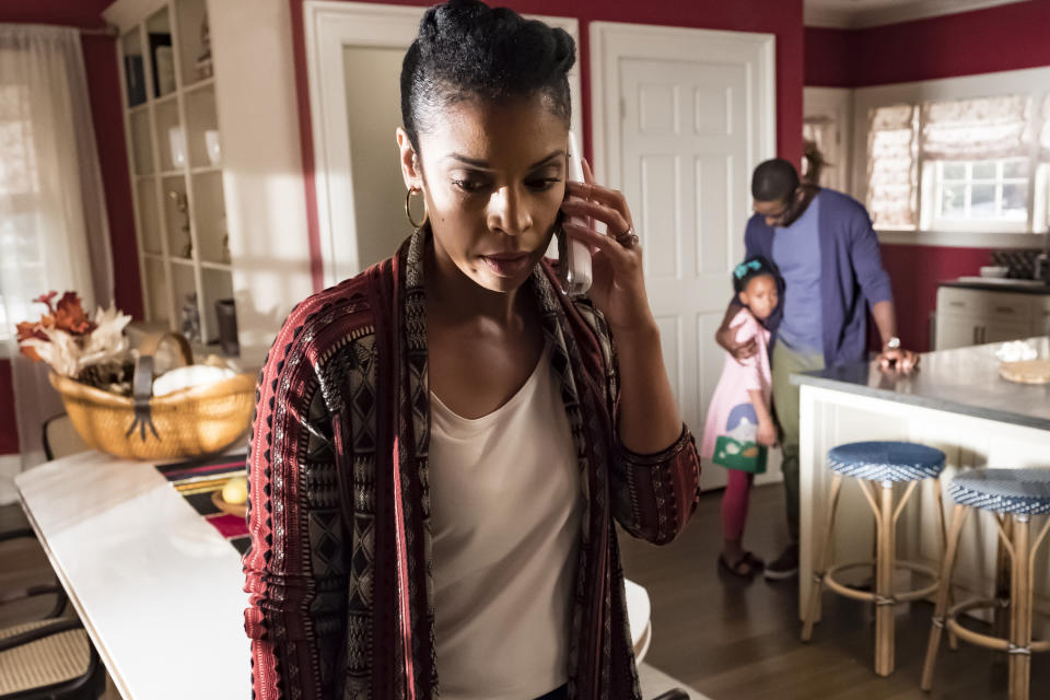 <p>Susan Kelechi Watson as Beth, Faithe Herman as Annie, and Sterling K. Brown as Randall in NBC’s <i>This Is Us</i>.<br> (Photo: Ron Batzdorff/NBC) </p>