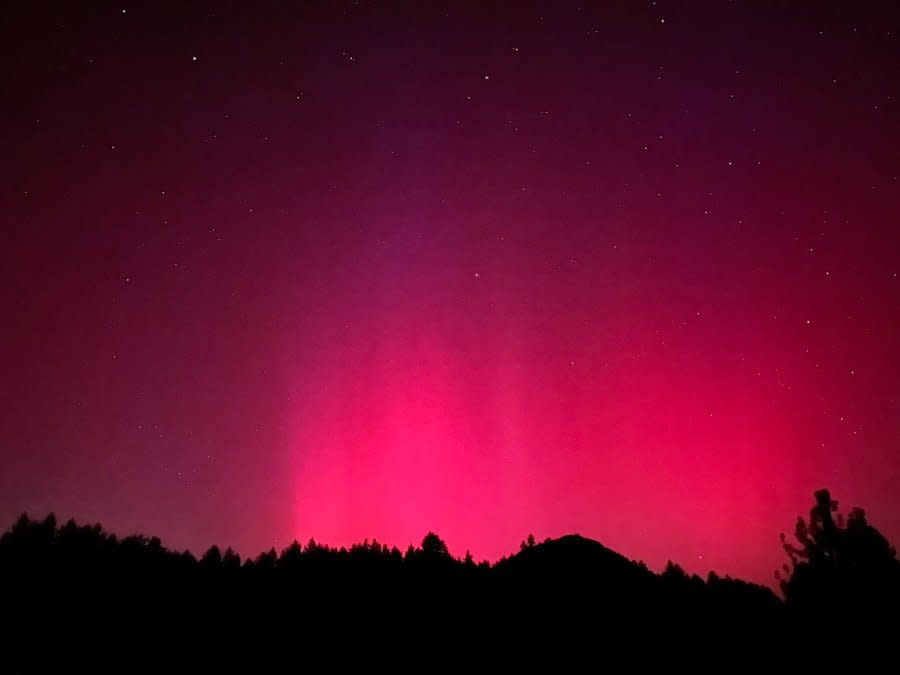 View of the northern lights from Mount Laguna on May 10, 2024. (Courtesy of Kiran Vemareddy)