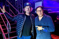 <p>David Spade and Rob Schneider took part in the 'Comedy in Your Car's' drive-In concert at Ventura County Fairgrounds and Event Center in Ventura, California.</p>