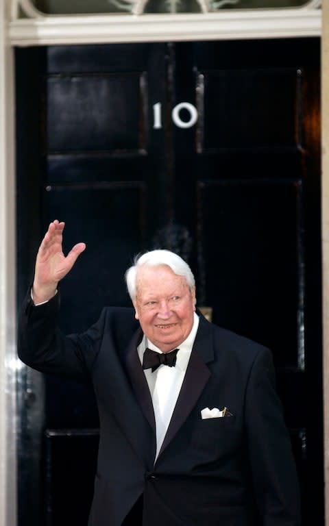 Heath returning to Downing St for the Queen's golden jubilee dinner - Credit: Tim Graham