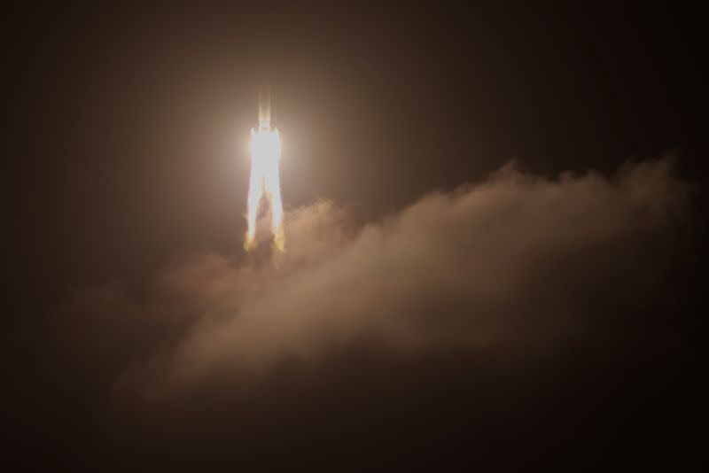 The Long March-5 Y5 rocket, carrying the Chang'e-5 lunar probe, takes off from Wenchang Space Launch Center