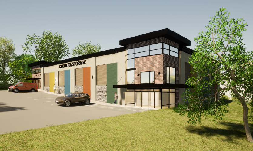 Artist rendering of proposed Galloway Village storage units.