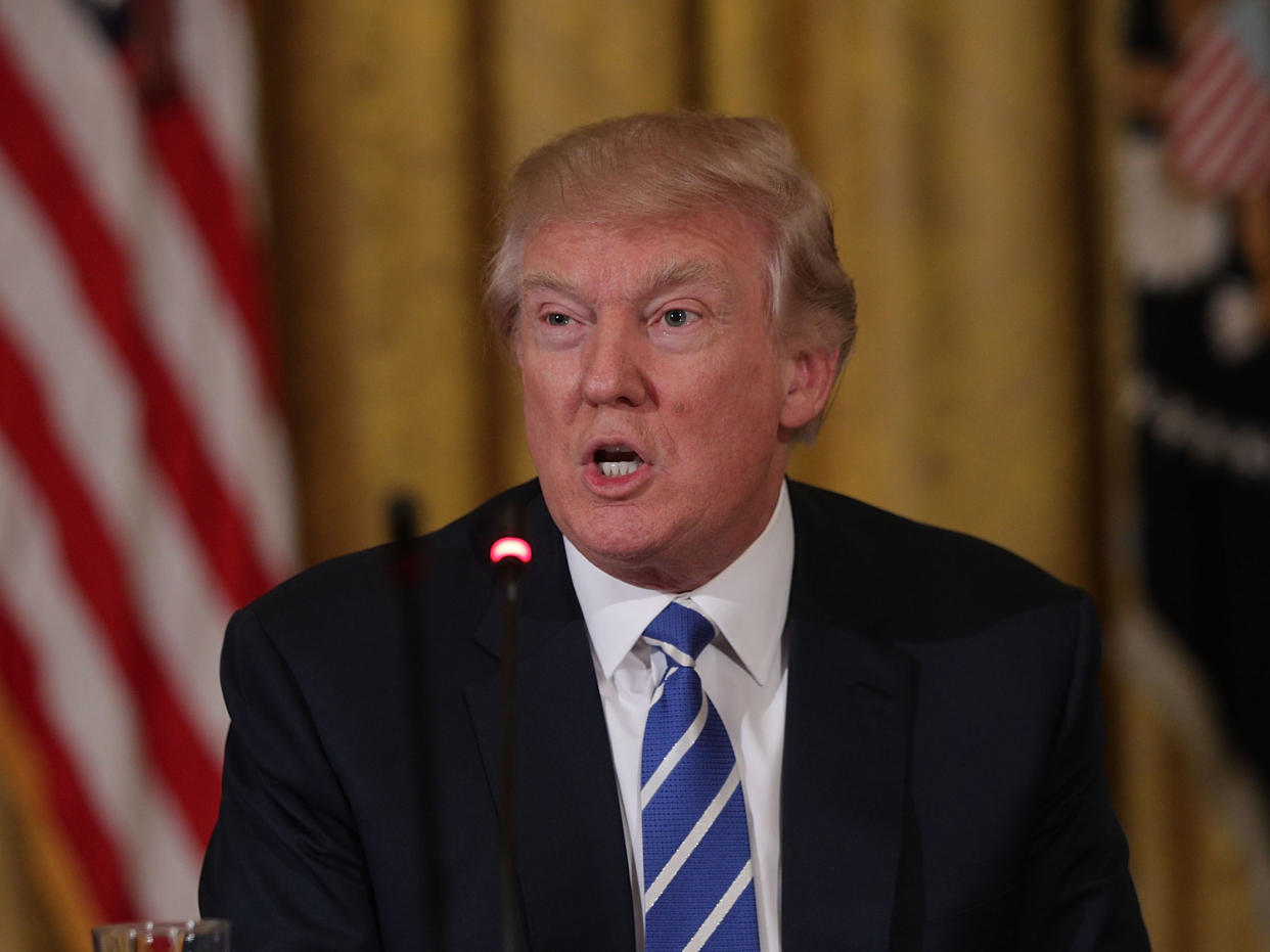 Donald Trump at a White House meeting on 7 March: Getty Images