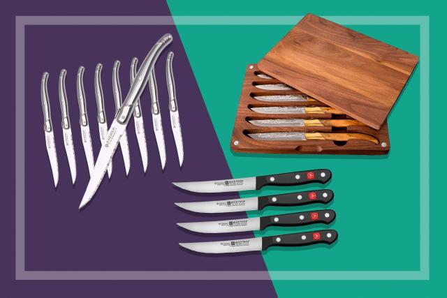 Messermeister Avanta Fine Edge Steak Knife Set, 4-Piece, Pakkawood Handle