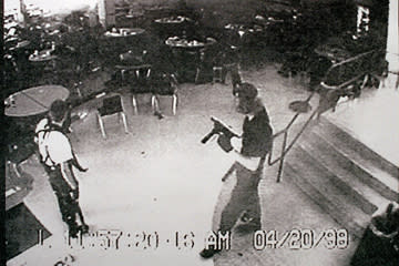 <b>Columbine High School shooters Eric Harris (L) and Dylan Klebold were avid video game players. Is there a link between playing video games and committing violent acts? See more <a href="https://electronics.howstuffworks.com/video-game-system-pictures.htm" rel="nofollow noopener" target="_blank" data-ylk="slk:video game system pictures;elm:context_link;itc:0;sec:content-canvas" class="link ">video game system pictures</a>.</b> Jefferson County Sheriff's Department via <a class="link " href="http://www.gettyimages.com" rel="nofollow noopener" target="_blank" data-ylk="slk:Getty Images;elm:context_link;itc:0;sec:content-canvas">Getty Images</a>