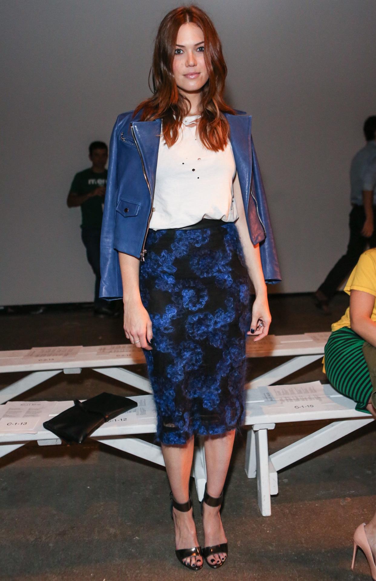 Moore at Billy Reid's spring 2013 fashion show during Mercedes-Benz Fashion Week at Eyebeam in New York City. 