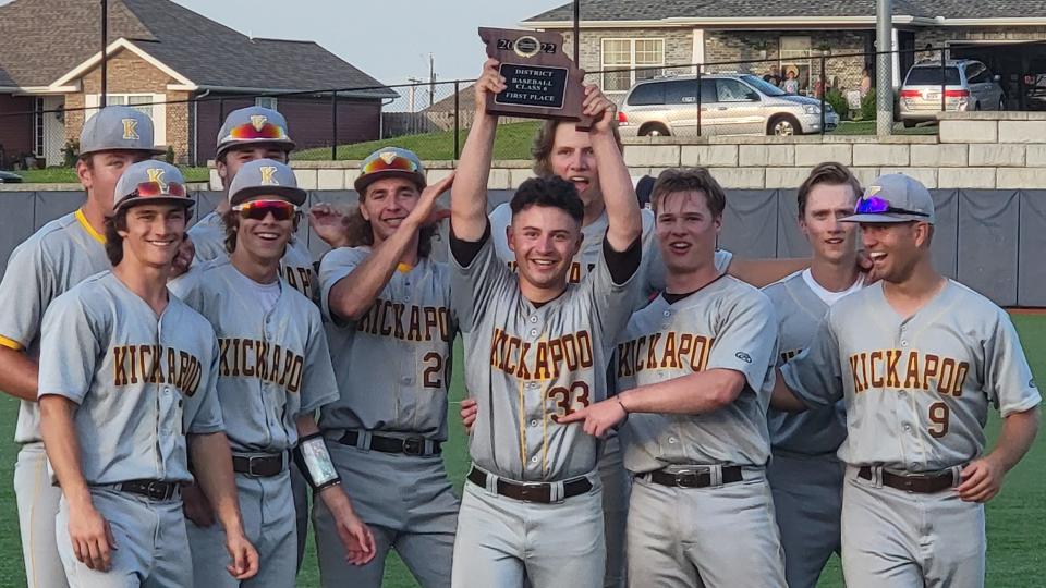 The Kickapoo Chiefs defeated the Nixa Eagles in a Class 6 district championship game on Thursday, May 19, 2022, in Joplin.