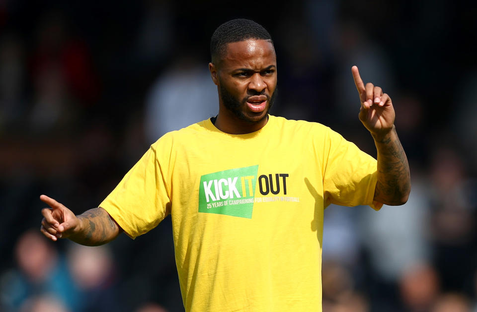 Raheem Sterling of Manchester City has campaigned against racism for years. (Photo by Clive Rose/Getty Images)