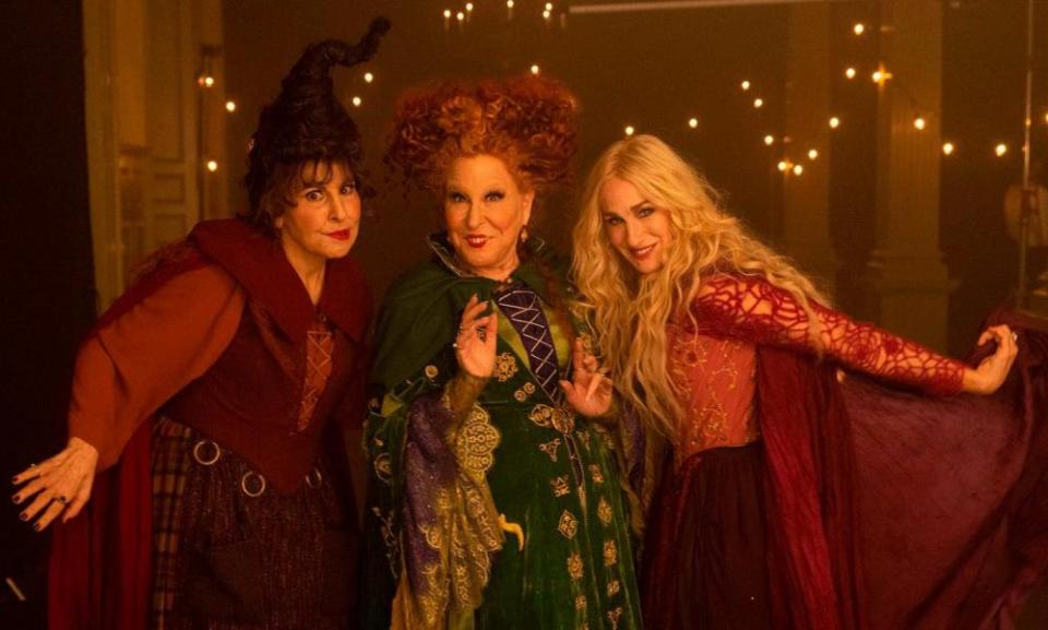 Foul is fair … Kathy Najimy, Bette Midler and Sarah Jessica Parker in Hocus Pocus 2.