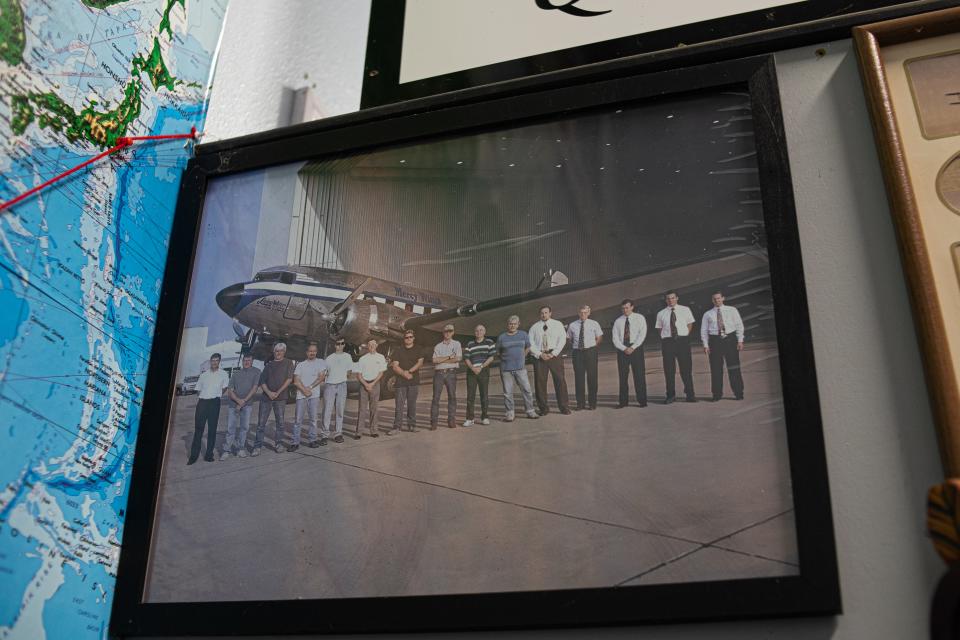 Photographed are Gary and his son, Tom VanderPol, among other missionary pilots.