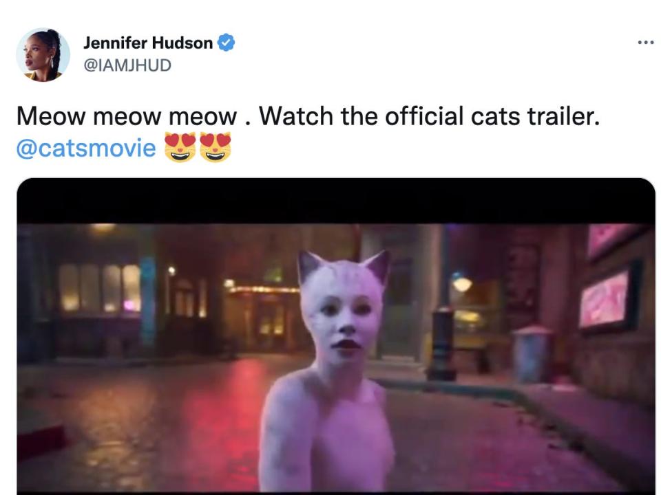 Jennifer Hudson tweets the Cats trailer