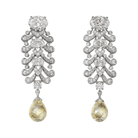 Cartier diamond and yellow diamond High Jewellery earrings