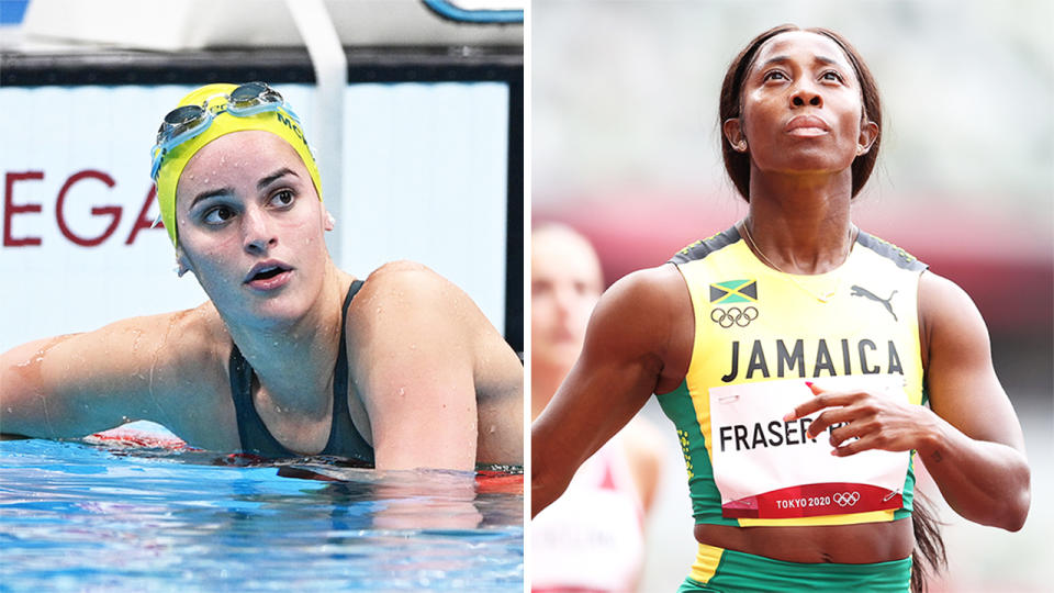 Aussie swimmer Kaylee McKeown (pictured left) and Jamaican sprinter Shelly-Ann Fraser-Pryce (pictured right).