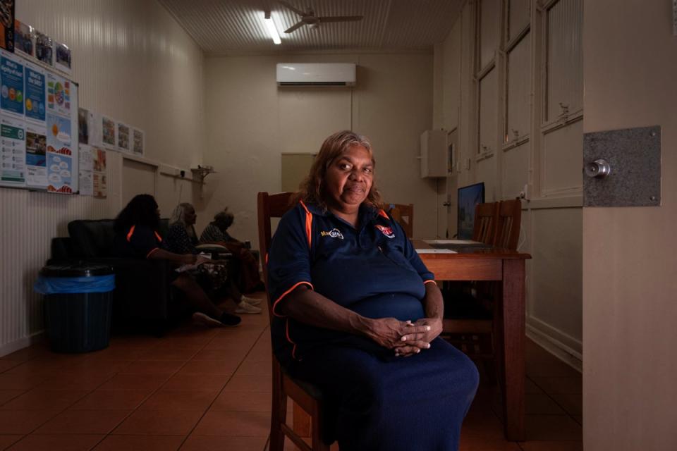 Indigenous healthcare worker Sarah Gallagher, 48, at a care facility in Areyonga (Reuters)