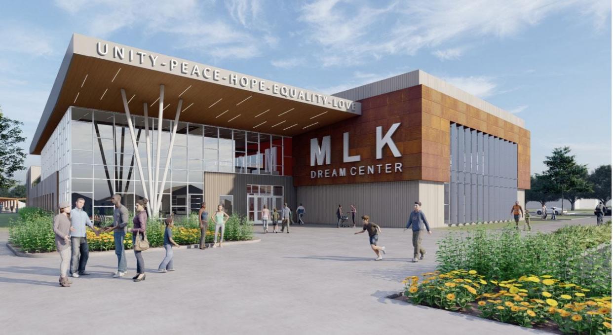 A photo rendering shows what the new Martin Luther King Jr. Dream Center will look like. It's expected to open in February 2025, with construction beginning next month.