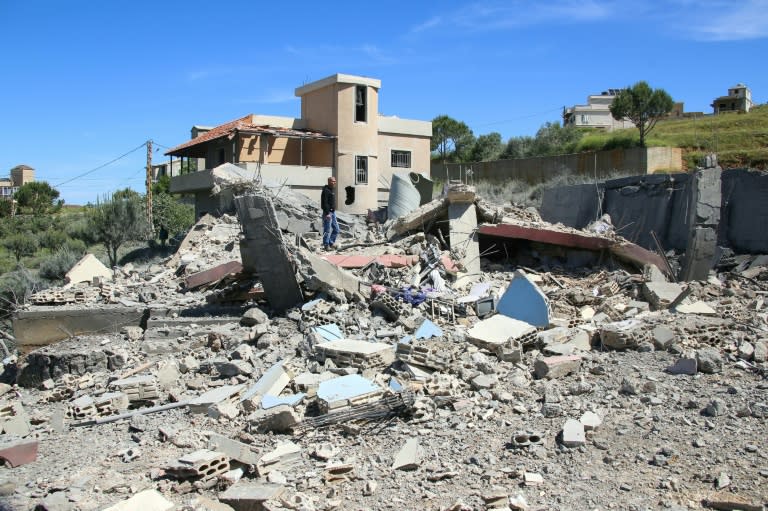 A house destroyed in an Israeli air strike on the village of Kfar Hamam in southern Lebanon where officials estimate the damage from Israeli bombardment in seven months of cross-border hostilities at $1.5 billion (Rabih DAHER)
