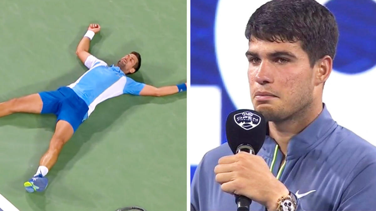 Novak Djokovic rips shirt open like The Hulk as he defeats Carlos Alcaraz  in epic Cincinnati Masters final