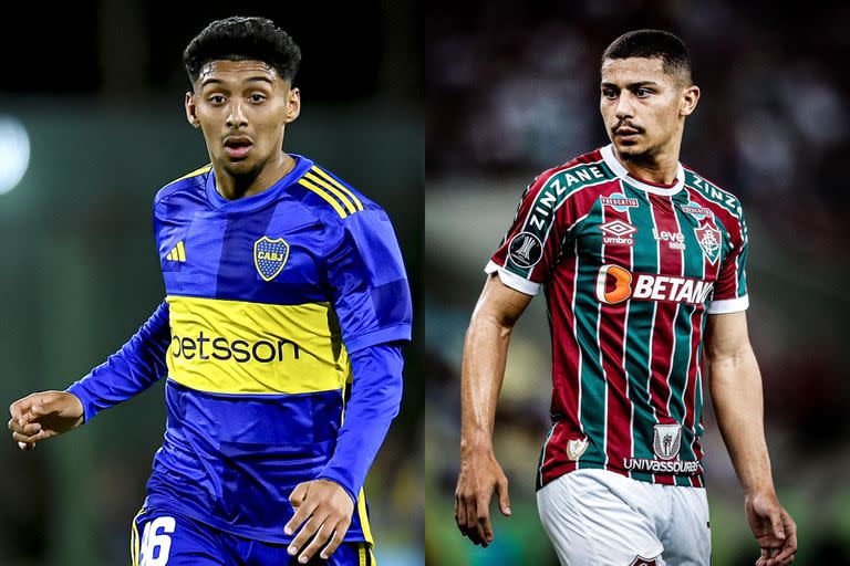 Cristian Medina de Boca y André del Fluminense. Díptico