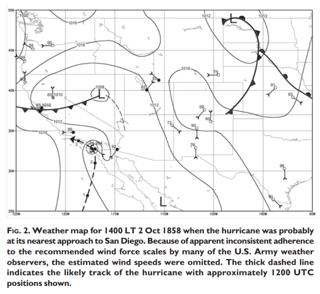 1858 San Diego Hurricane Map (AMS)