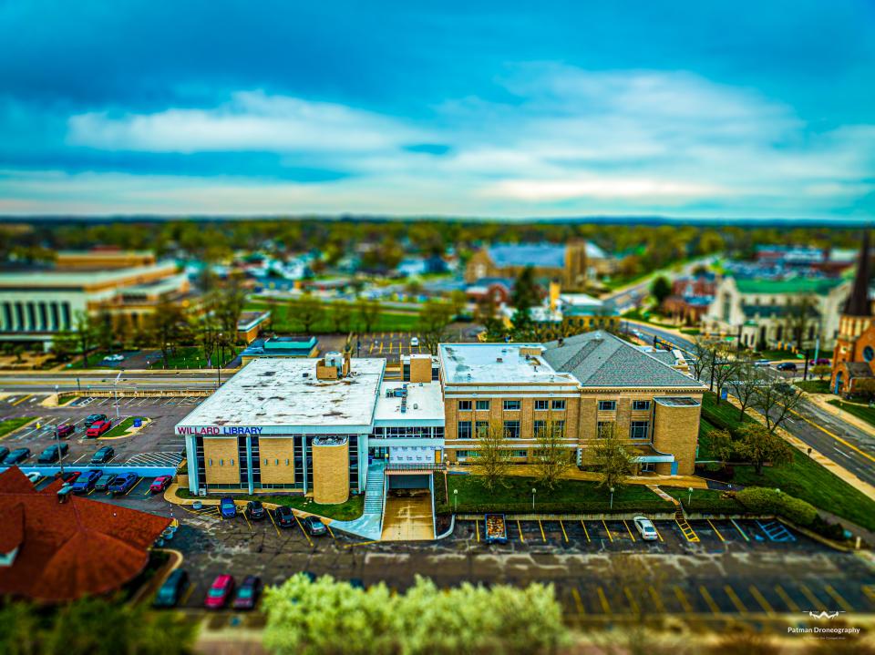 The view above Willard Library in downtown Battle Creek.