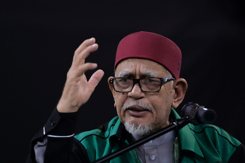 PAS President Datuk Seri Abdul Hadi Awang delivers his winding-up speech during the 65th PAS Muktamar in Kuantan June 23, 2019. — Picture by Mukhriz Hazim