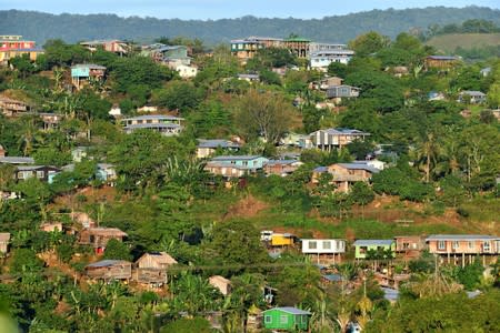 Houses are seen in Honiara in the Solomon Islands