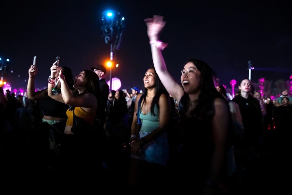 Blackpink fans cheer on the girl group at Coachella.