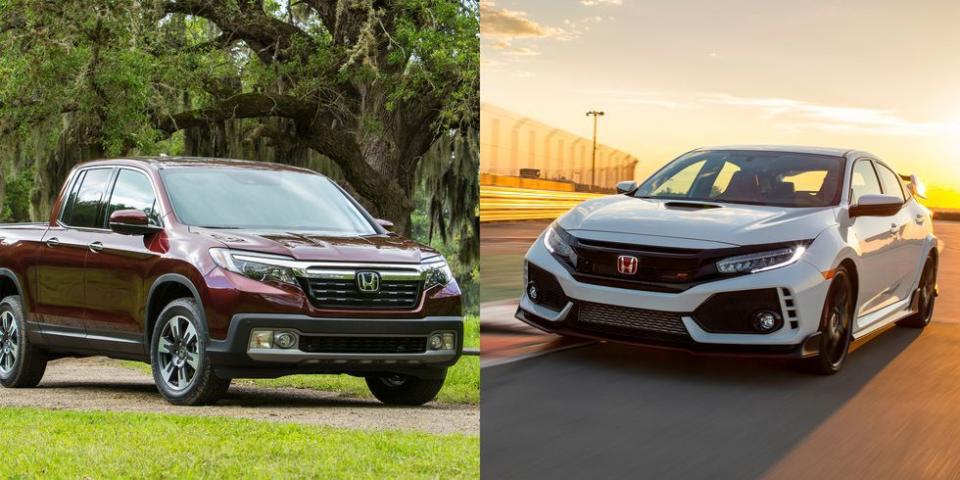 <p>This is a perfect two-car garage that won't break the bank. <a href="https://www.caranddriver.com/honda/ridgeline" rel="nofollow noopener" target="_blank" data-ylk="slk:The Ridgeline;elm:context_link;itc:0;sec:content-canvas" class="link ">The Ridgeline</a> is a delightfully capable pickup with tons of everyday usability. And <a href="https://www.caranddriver.com/honda/civic-type-r" rel="nofollow noopener" target="_blank" data-ylk="slk:the Civic Type R;elm:context_link;itc:0;sec:content-canvas" class="link ">the Civic Type R</a>? Well, it's one of the best front-wheel-drive cars ever made. Plus, you can stick a <a href="https://www.caranddriver.com/news/a15351713/we-test-hondas-new-grom-minibike-including-in-our-office/" rel="nofollow noopener" target="_blank" data-ylk="slk:Grom;elm:context_link;itc:0;sec:content-canvas" class="link ">Grom</a> in the back of the Ridgeline and have a perfect two-cars-and-a-tiny-motorcycle garage.</p>