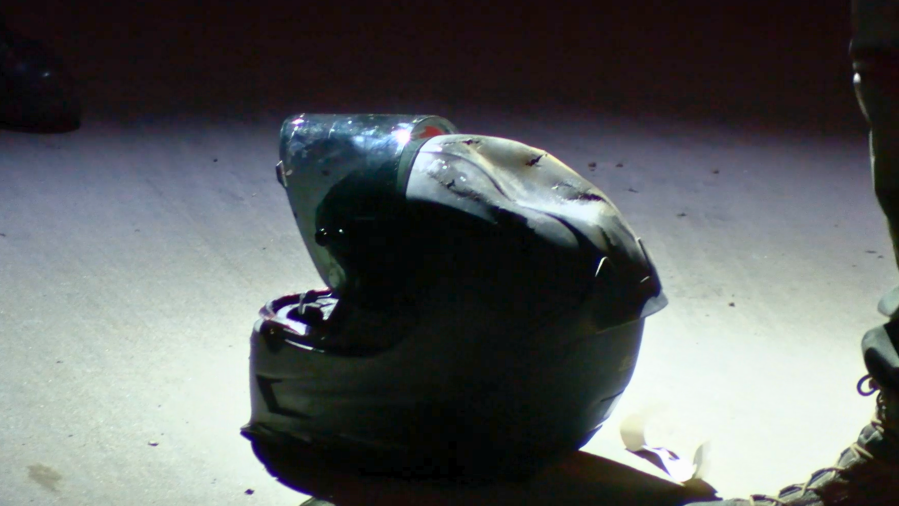 Helmet seen after firework incident in Lancaster