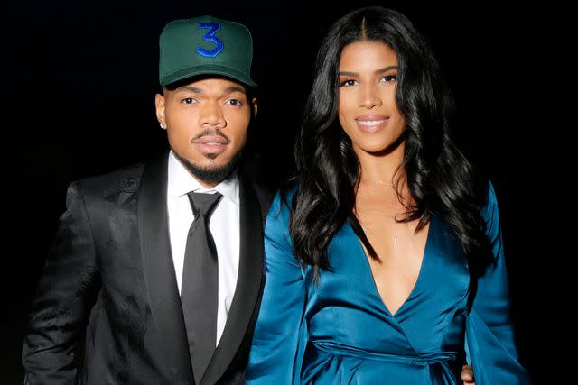 <p>Swan Gallet/WWD/Penske Media via Getty</p> Chance the Rapper and Kirsten Corley in New York City in September 2018