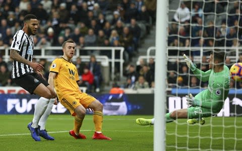 Diogo Jota scores Wolves' first - Credit:  Lee Parker/Action Plus via Getty Images