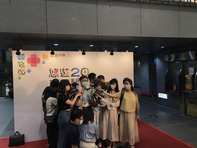 國民黨前副主席、前台北市長郝龍斌16日出席悠遊卡20周年慶祝活動後接受媒體聯訪。（黃婉婷攝）