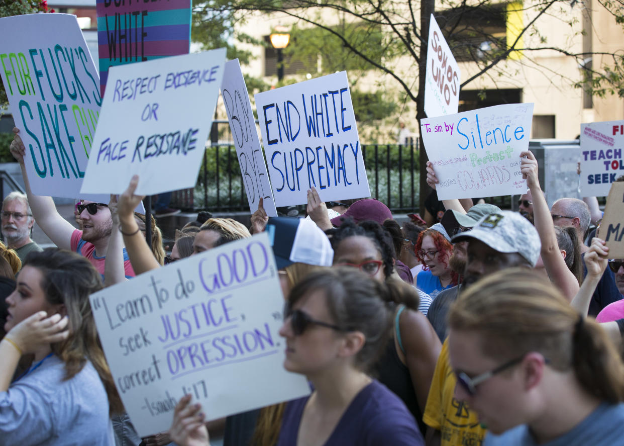 Anti-racism demonstrators 