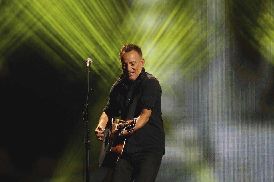 FILE - Bruce Springsteen performs during the closing ceremonies of the Invictus Games in Toronto on Sept. 30, 2017. Springsteen's latest album, "Letter To You" will be released on Oct. 23. (Nathan Denette/The Canadian Press via AP, File)