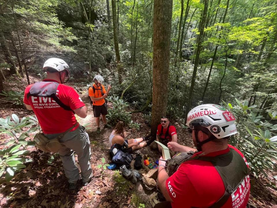 The Wolfe County Search & Rescue Team had to make several emergency calls June 30 in the Red River Gorge area because of the heat.