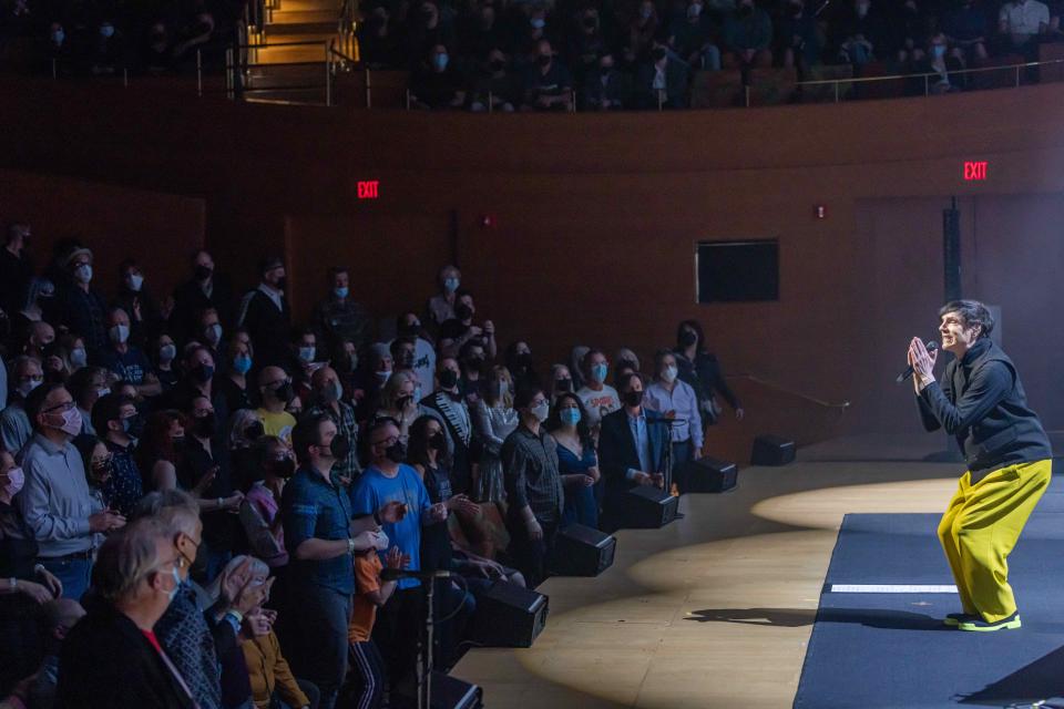 Sparks’ Russell Mael sings at Walt Disney Concert Hall - Credit: Dustin Downing on behalf of the LA Phil