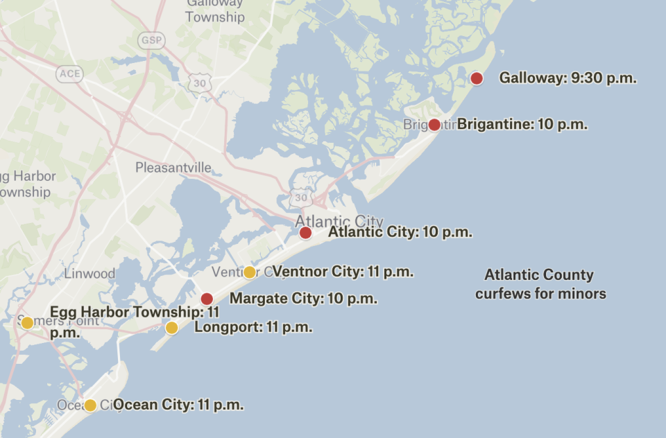 Every coastal community in Atlantic County has some kind of youth curfew in place